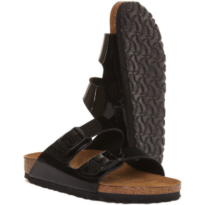 Birkenstock Sandales à deux brides Femme Cuir verni – Noir verni