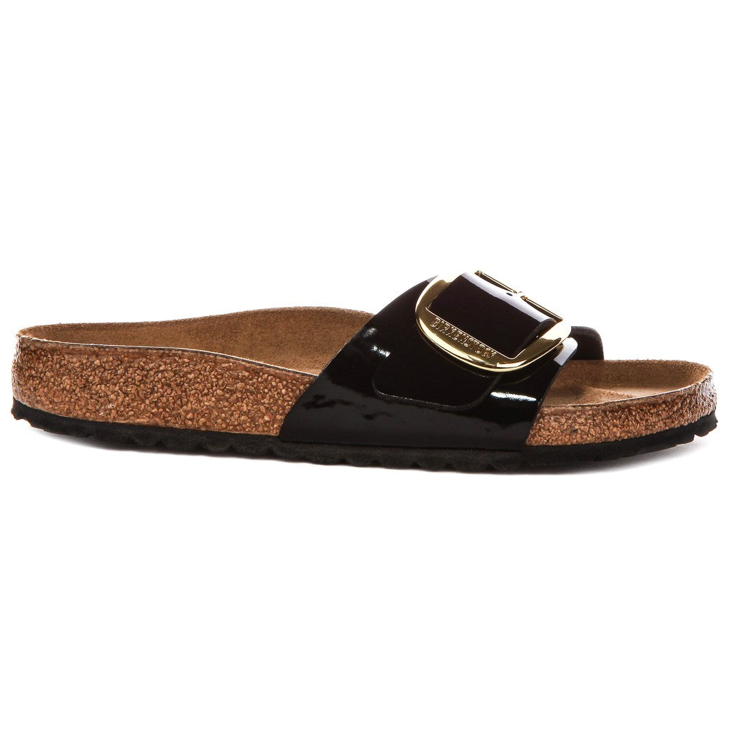 Birkenstock Mules à bride Femme Cuir verni Grande Boucle – Noir verni