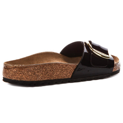 Birkenstock Mules à bride Femme Cuir verni Grande Boucle – Noir verni