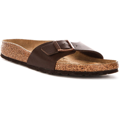 Mules Femme Une Bride Marron Foncé – Semelle Anatomique Liège Latex
