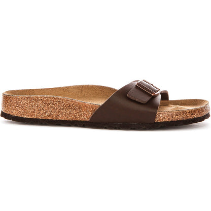 Mules Femme Une Bride Marron Foncé – Semelle Anatomique Liège Latex