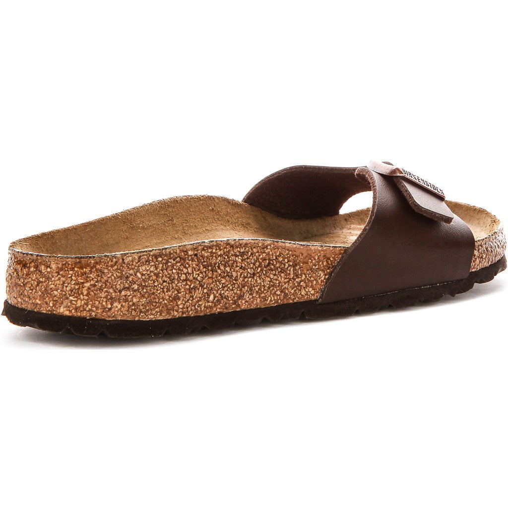Mules Femme Une Bride Marron Foncé – Semelle Anatomique Liège Latex