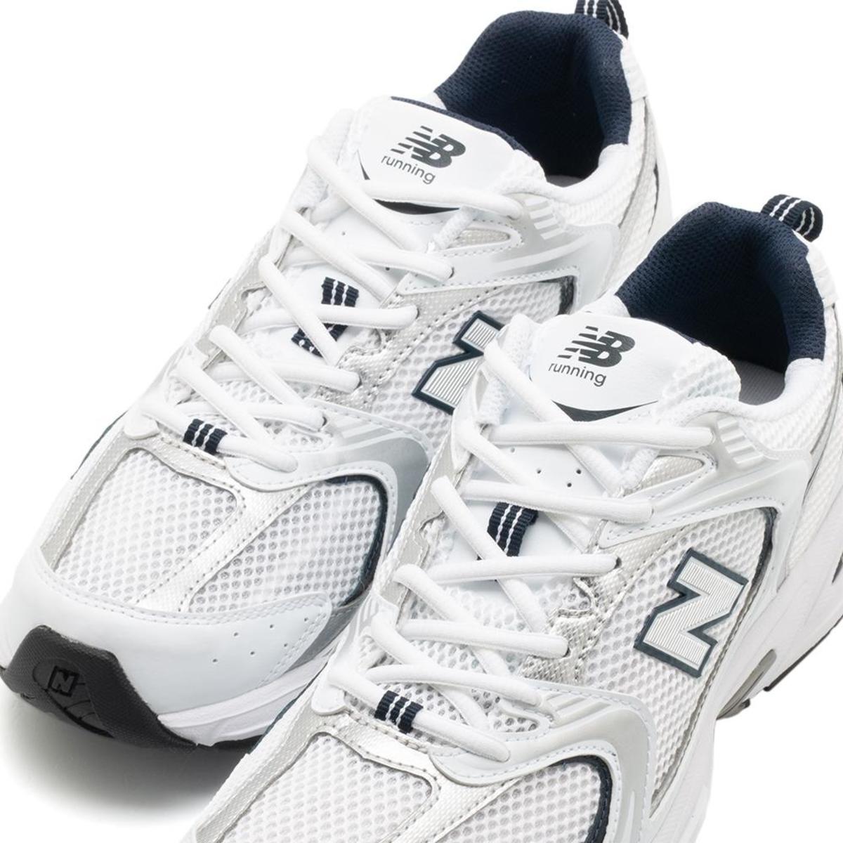 New Balance 530 Blanc/Argent Marine – Baskets Mixte 37-47
