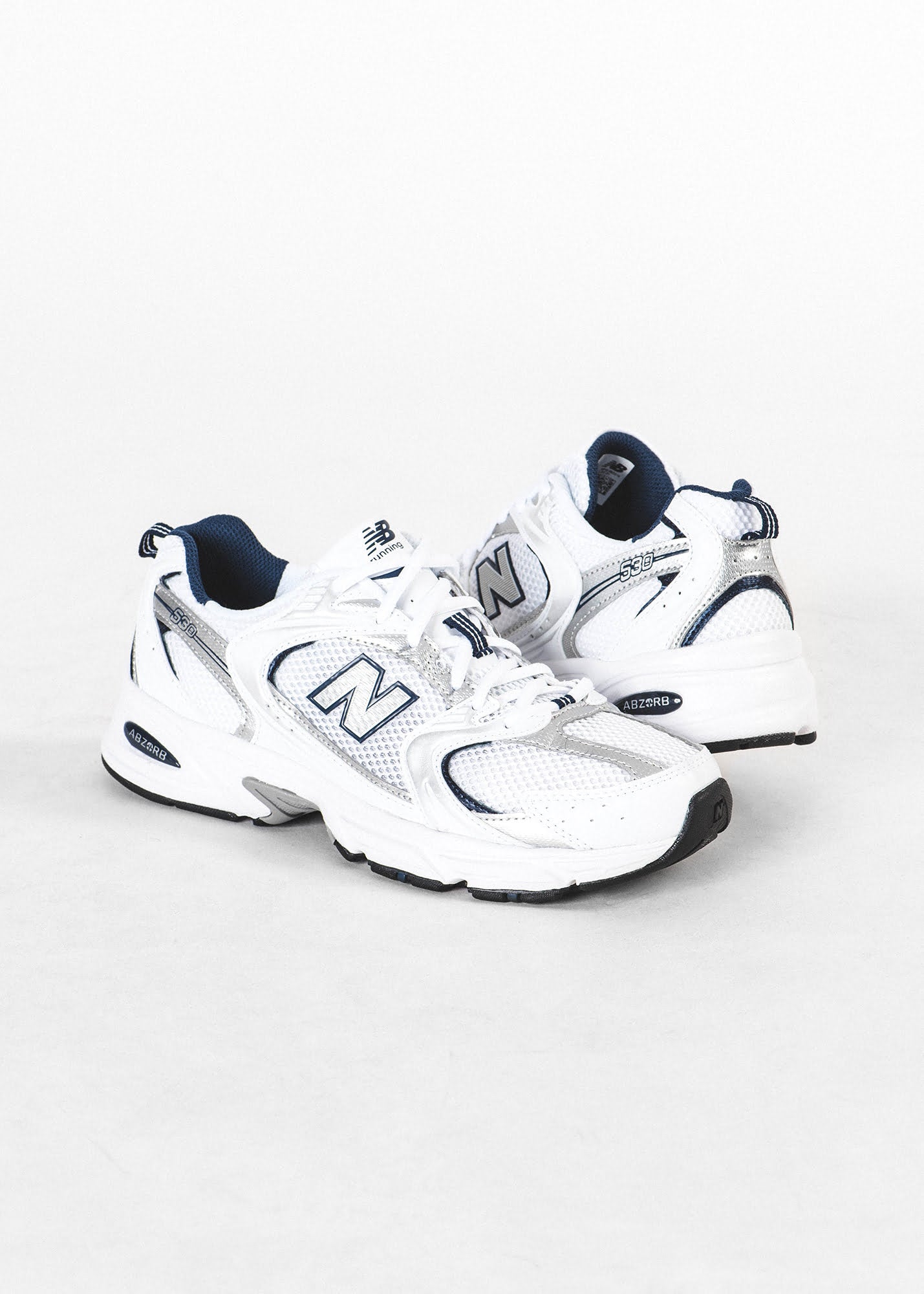 New Balance 530 Blanc/Argent Marine – Baskets Mixte 37-47