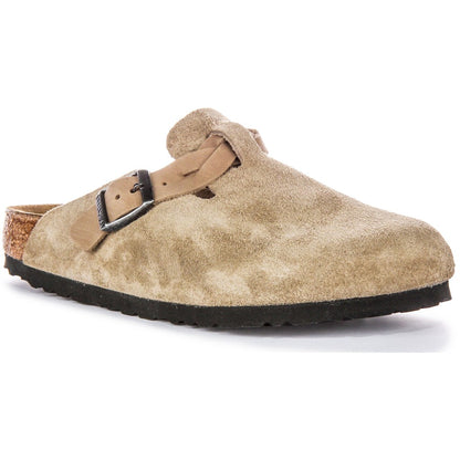 Birkenstock Sabots Mixte Cuir tressé – Taupe