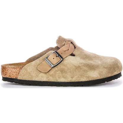 Birkenstock Sabots Mixte Cuir tressé – Taupe