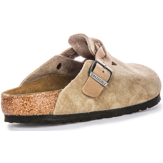 Birkenstock Sabots Mixte Cuir tressé – Taupe