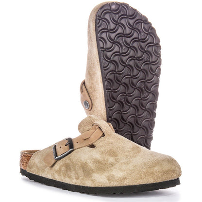 Birkenstock Sabots Mixte Cuir tressé – Taupe