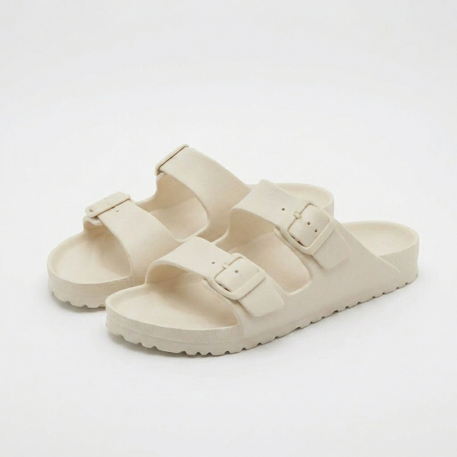 Sandales Femme EVA Deux Brides Beige – Légères Imperméables