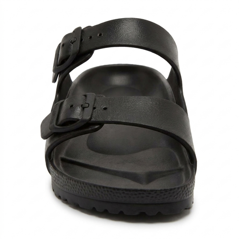 Sandales mixtes EVA noires portées par un homme – polyvalentes