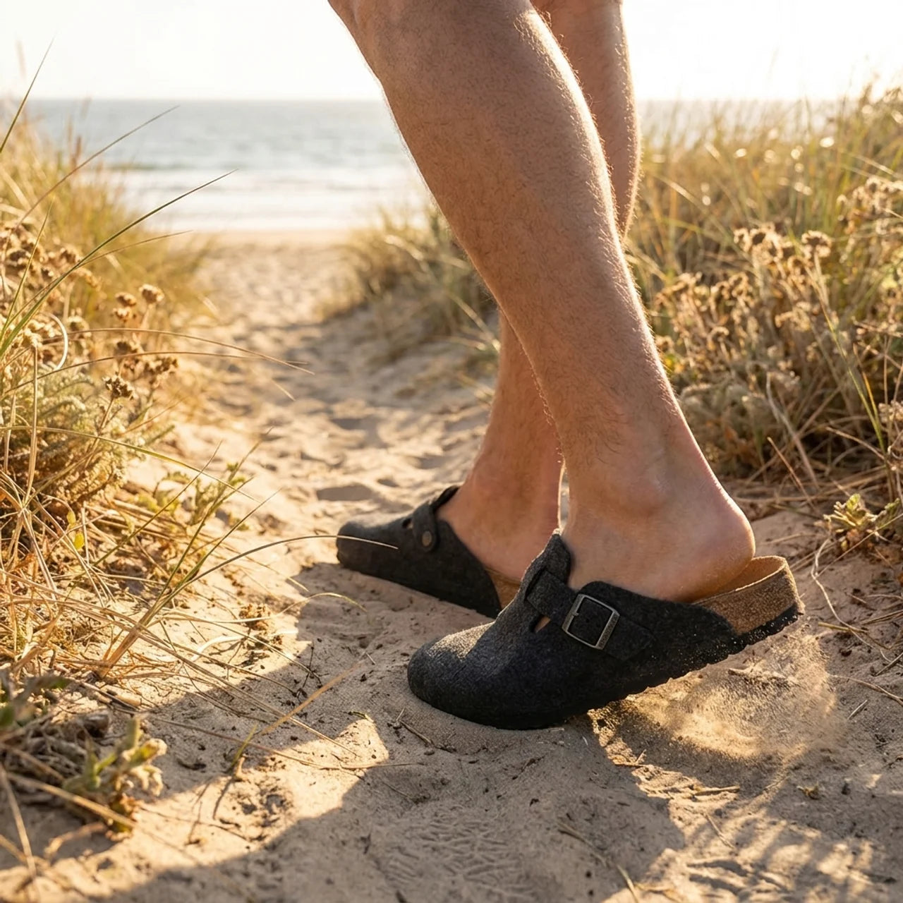Sabots Homme Daim Anthracite – Semelle Anatomique Liège