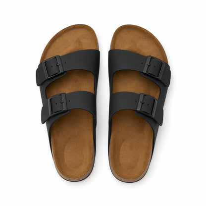 Sandales Homme Deux Brides Noir – Semelle Anatomique Liège