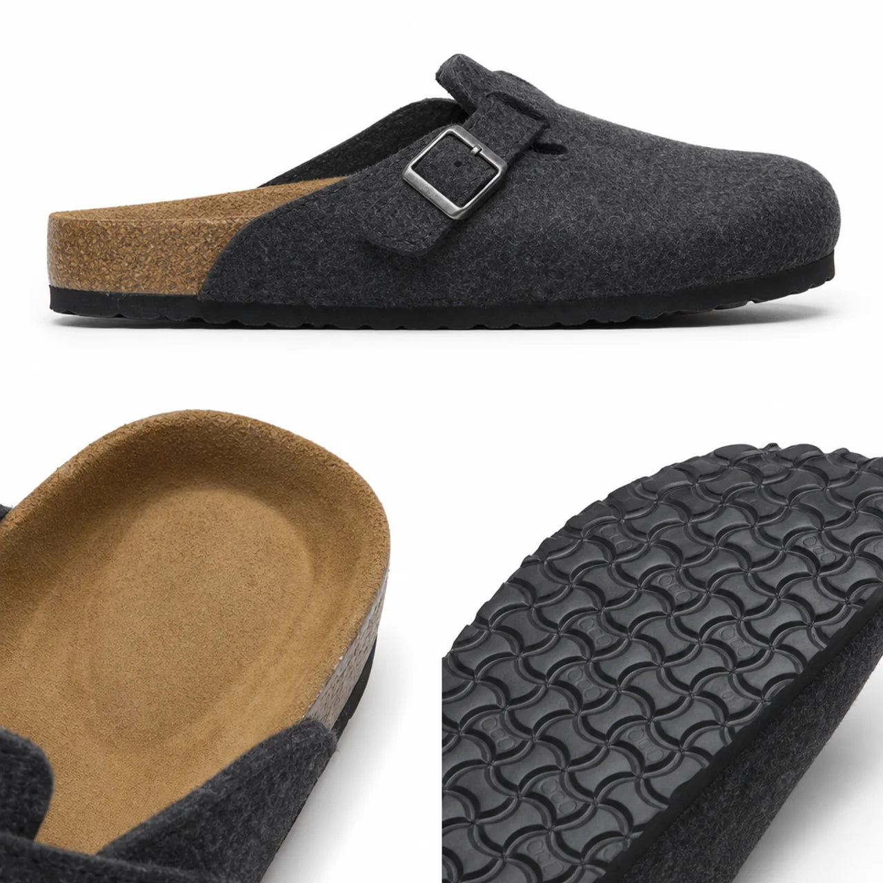 Sabots Homme Daim Anthracite – Semelle Anatomique Liège