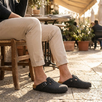 Sabots Homme Daim Anthracite – Semelle Anatomique Liège