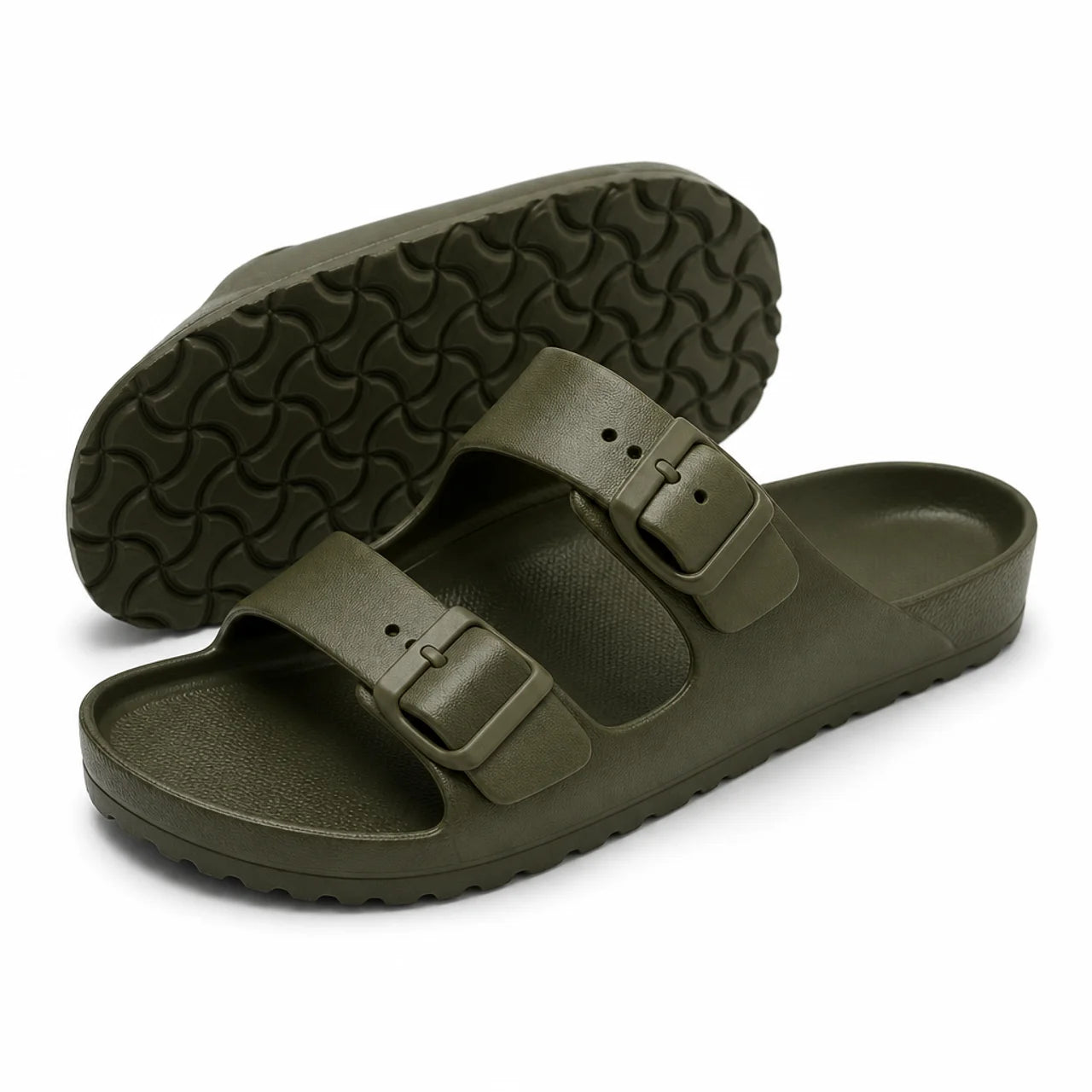 Sandales Mixtes EVA Deux Brides Kaki – Légères Imperméables