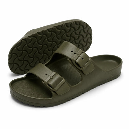 Sandales Mixtes EVA Deux Brides Kaki – Légères Imperméables