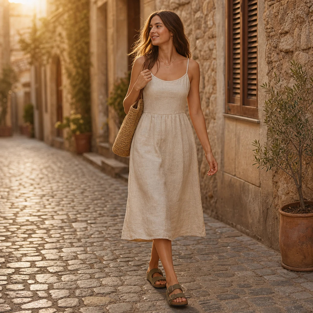 Sandales Femme Nubuck Deux Brides Beige – Semelle Anatomique Liège