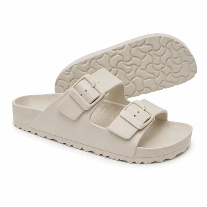 Sandales EVA Deux Brides Beige Coquille – Légères Imperméables