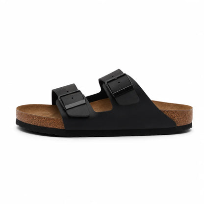 Sandales Homme Deux Brides Noir – Semelle Anatomique Liège