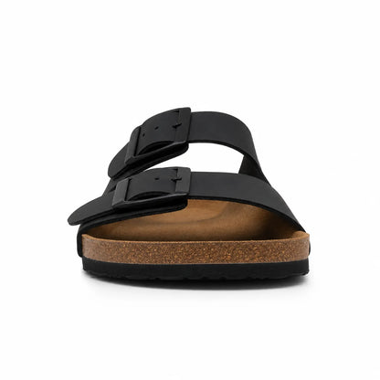 Sandales Homme Deux Brides Noir – Semelle Anatomique Liège