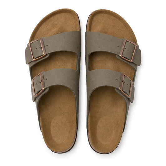 Sandales Femme Nubuck Deux Brides Beige – Semelle Anatomique Liège