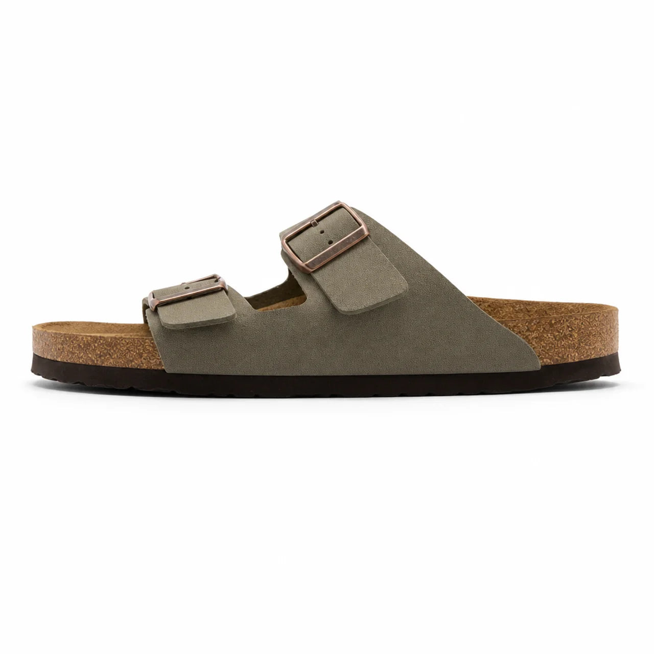 Sandales Femme Nubuck Deux Brides Beige – Semelle Anatomique Liège