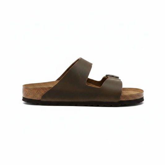 Sandales Homme Cuir Huilé Deux Brides Kaki – Semelle Liège Confort